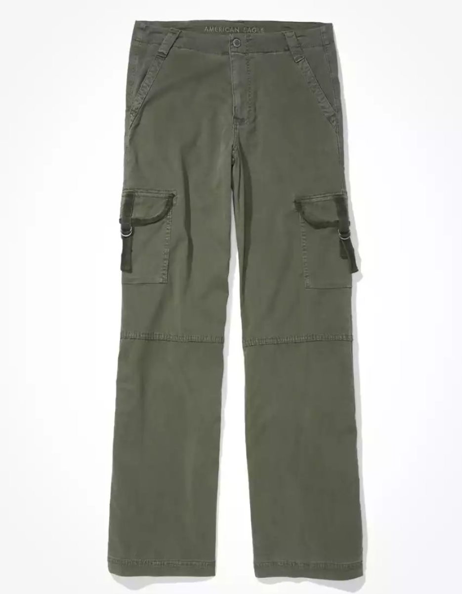 Jean American Eagle AE Dreamy Drape Stretch Super High-Waisted Cargo Baggy Larges-Leg Pant Vert Olive Femme | RRM-13457456